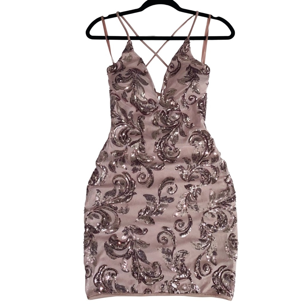 Rose Gold Sequin Dress NWOT